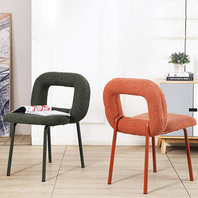 Contemporary Scandinavian Lambswool Donut Design Dining Chair Backrest For Dining Room