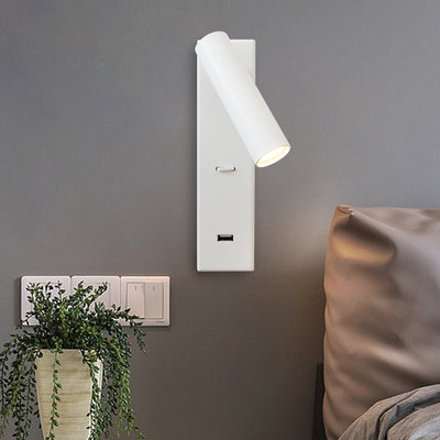 Modern Mid-Century Half Cylinder Iron Aluminum USB LED Wall Sconce Lamp For Bedroom