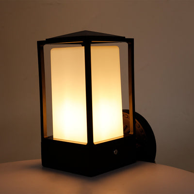 Modern Minimalist Rectangle PC PVC 1-Light Wall Sconce Lamp For Outdoor Patio