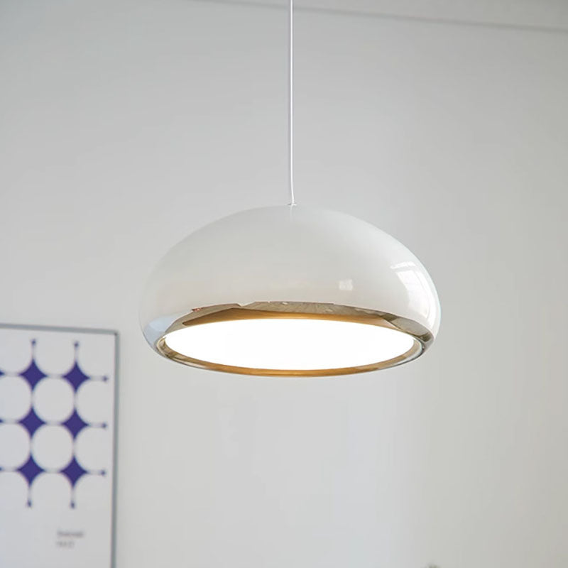 Zeitgenössische Retro Halb Oval Eisen 1-Licht Pendelleuchte für Wohnzimmer 