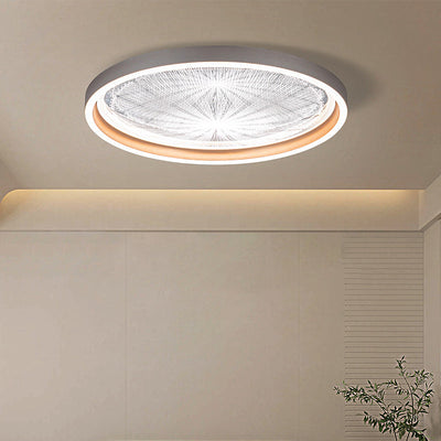 Modern Minimalist Round Fireworks Windmill Acrylic Aluminum LED Flush Mount Ceiling Light For Bedroom