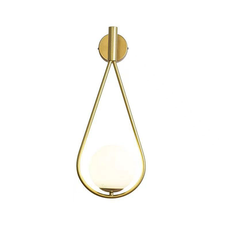 Contemporary Scandinavian Glass Ball Oval Ring 1-Light Wall Sconce Lamp For Living Room