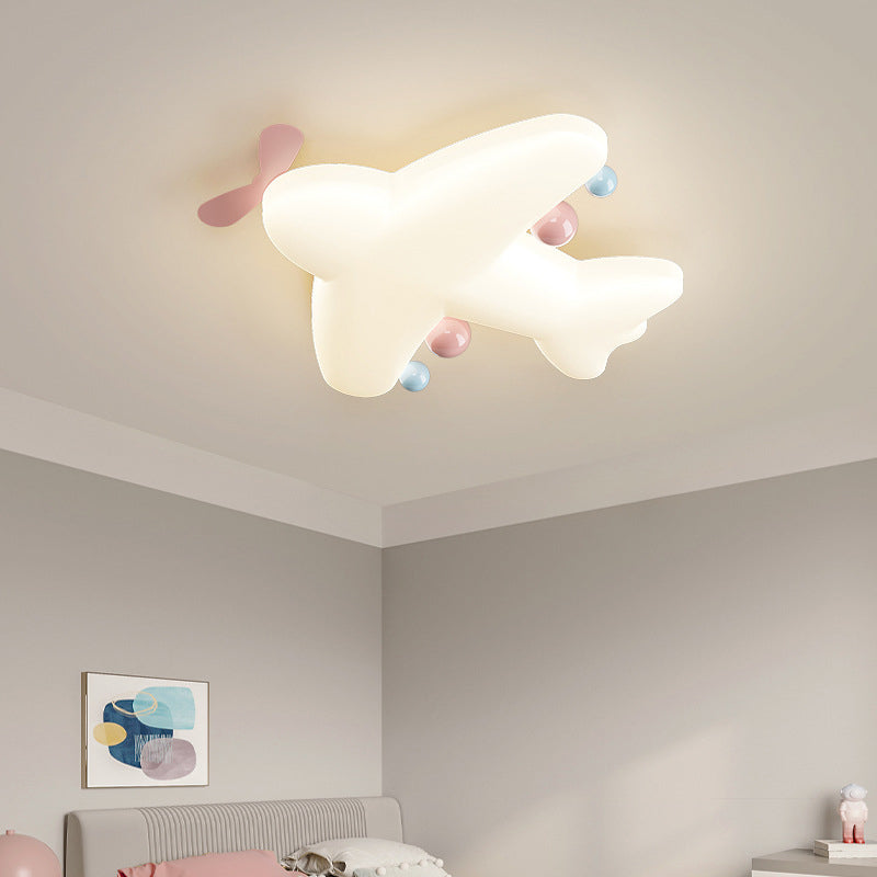 Modern Art Deco Airplane-Shape Heart-Shaped PE Iron LED Flush Mount Ceiling Light For Living Room