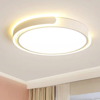 Modern Minimalist Round Aluminum Acrylic LED Flush Mount Ceiling Light For Bedroom