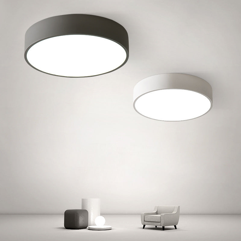 Modern Minimalist Round Iron Acrylic LED Flush Mount Ceiling Light For Living Room