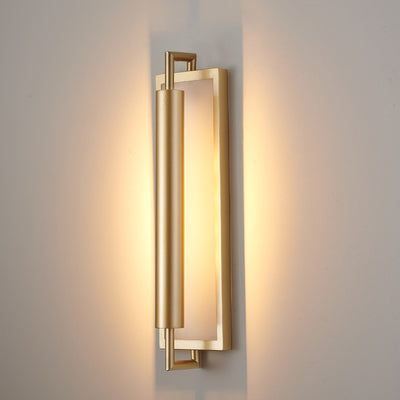 Modern Minimalist Rectangular Iron Acrylic 1-Light Wall Sconce Lamp For Bedroom