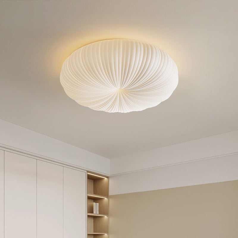 Modern Minimalist Acrylic Pumpkin Shade LED Flush Mount Ceiling Light For Bedroom