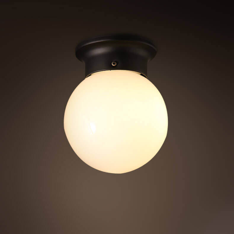 Modern Minimalist Creative Glass Sphere 1-Light Semi-Flush Mount Ceiling Light