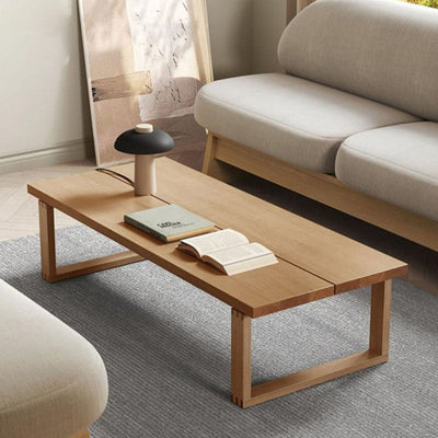 Traditional Chinese Pine Wood Rectangular Coffee Table For Living Room