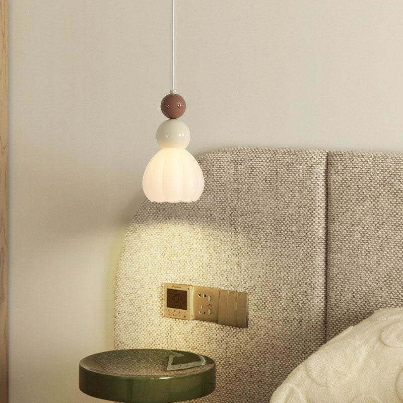 Modern Minimalist Multi-Tier Orb Iron PVC 1-Light Pendant Light For Bedroom