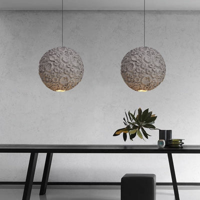 Contemporary Creative Irregular Porous Planet Shade 1-Light Pendant Light For Living Room