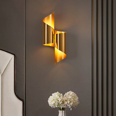 Modern Luxury Double Cylinder Iron 2-Light Wall Sconce Lamp For Living Room