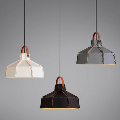 Contemporary Industrial Round Cylindrical Trapezoidal Iron 1-Light Pendant Light For Living Room