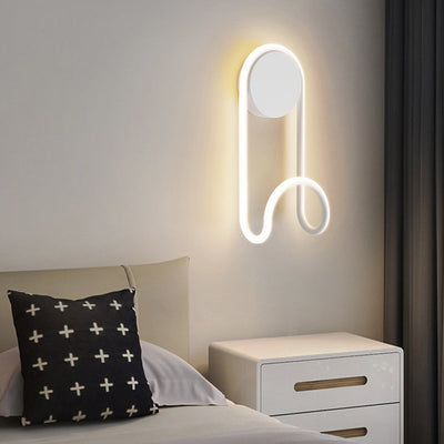 Contemporary Scandinavian Iron Aluminum Acrylic Round Hook Led Wall Sconce Lamp For Bedroom