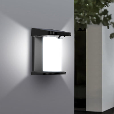 Modern Minimalist Waterproof Solar Cylinder PC ABS LED Outdoor Wall Sconce Lamp For Garden