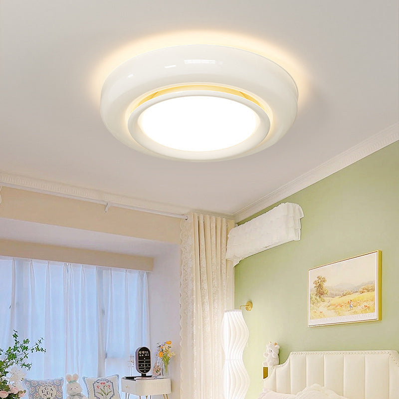 Modern Minimalist Round Iron Acrylic LED Flush Mount Ceiling Light For Bedroom