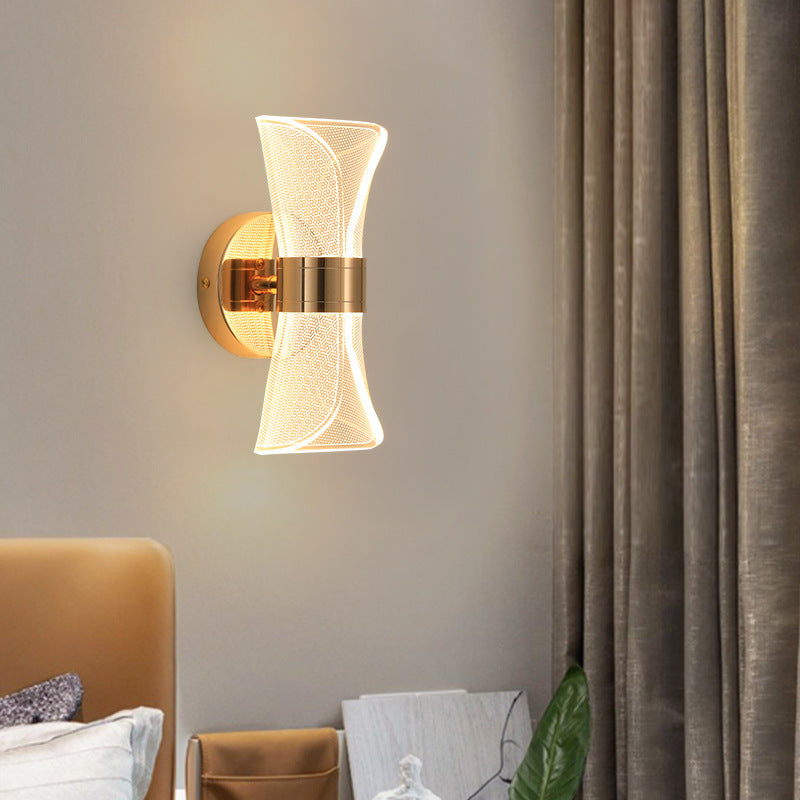 Contemporary Luxury Horn Shape Acrylic Iron LED Wall Sconce Lamp For Living Room