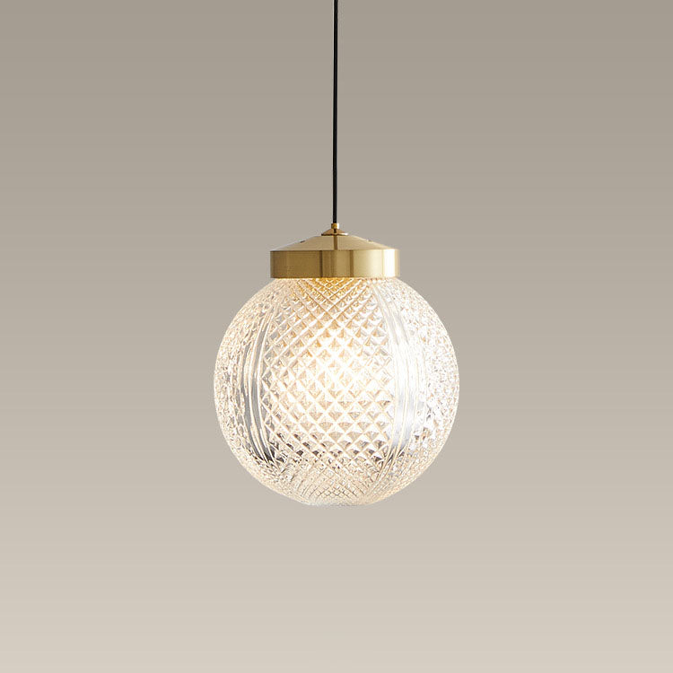 Nordic Light Luxury Simple Glass Ball 1-Light Pendant Light