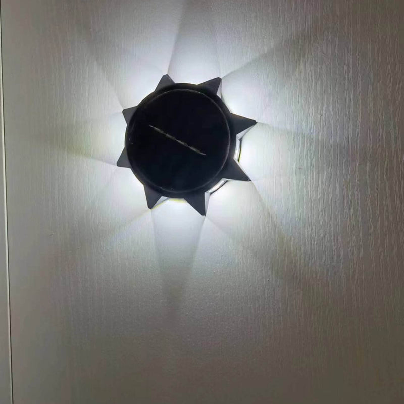 Outdoor Solar Octagonal Round ABS LED Wall Sconce Lamp