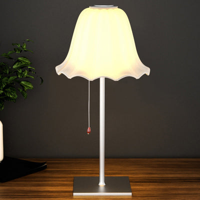 Modern Art Deco Flower Aluminum Glass LED Table Lamp For Bedroom