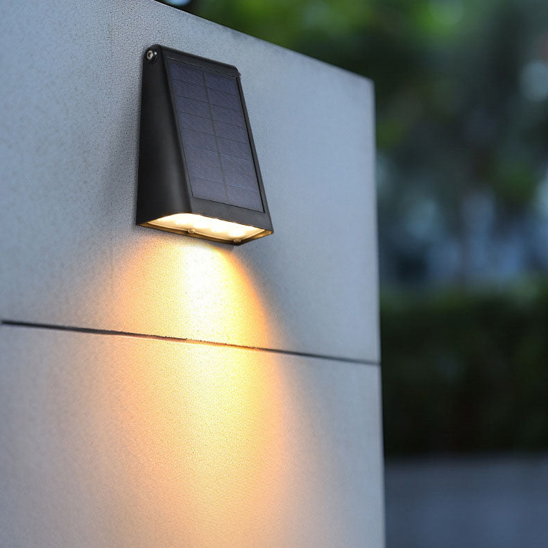 Modern Minimalist Solar Rectangular Trapezoidal ABS PC LED Wall Sconce Lamp For Garden