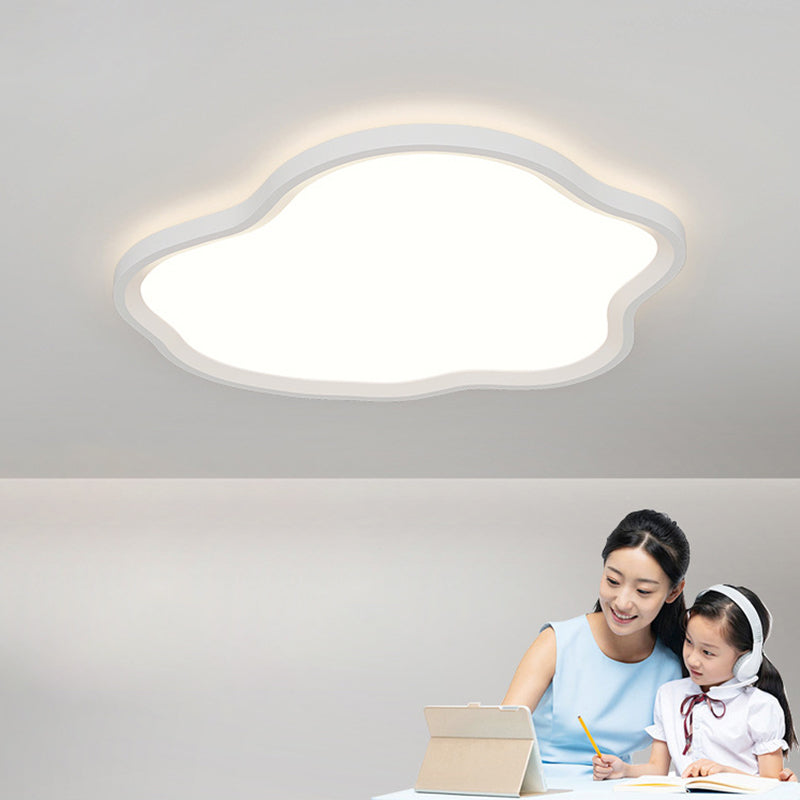 Modern Minimalist Cloud Iron Aluminum LED Flush Mount Ceiling Light For Bedroom