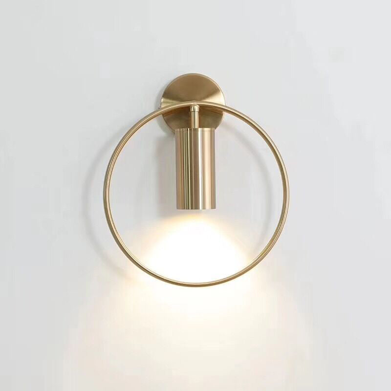 Modern Simplicity Iron Circle Cylinder 1-Light Wall Sconce Lamp For Bedside