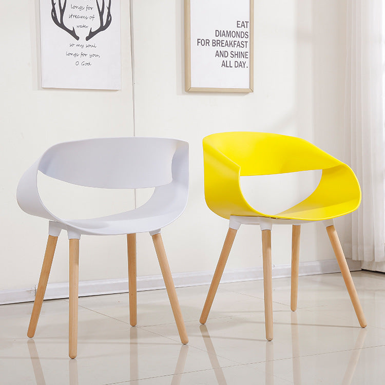 Contemporary Creative Half Round Twisted Plastic Wood Chair Backrest For Living Room