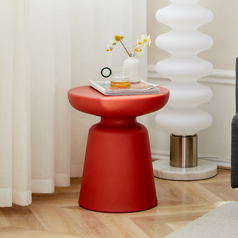 Contemporary Scandinavian PE Mushroom Shape End Table For Living Room