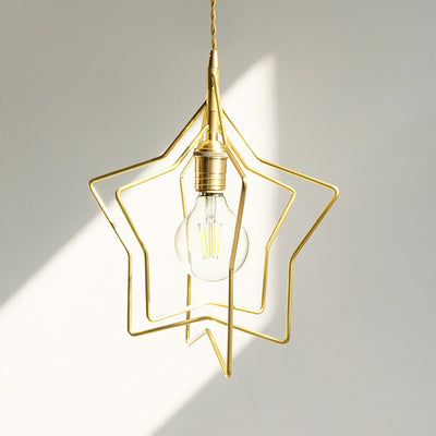 Lustre à suspension à une lumière en fer à trois étoiles scandinave contemporain pour salon 