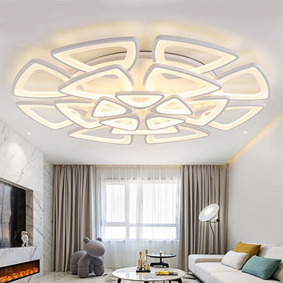 Contemporary Creative Combination Triangle Hardware Acrylic LED Flush Mount Ceiling Light For Living Room