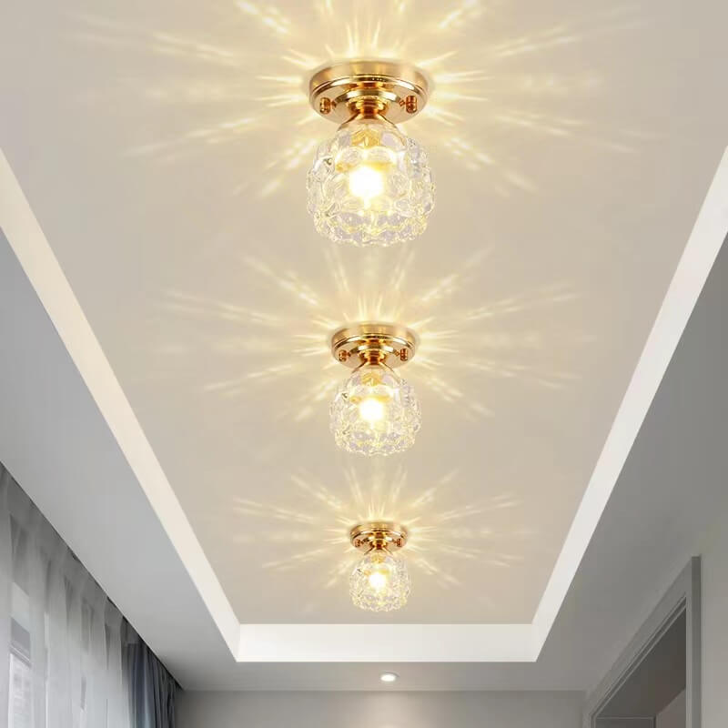 Modern Minimalist Floral Iron Glass 1-Light Semi-Flush Mount Ceiling Light