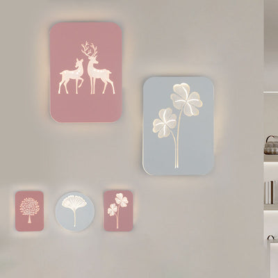 Contemporary Creative Acrylic Deer Iron LED Wall Sconce Lamp For Bedroom