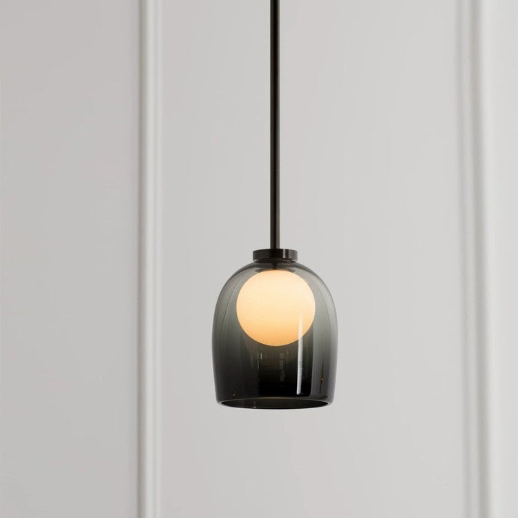 Contemporary Nordic Orb Cup Iron Glass 1-Light Pendant Light For Bedroom