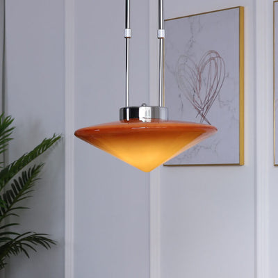 Nordic Vintage Cone Mushroom Glass 1-Light Pendant Light