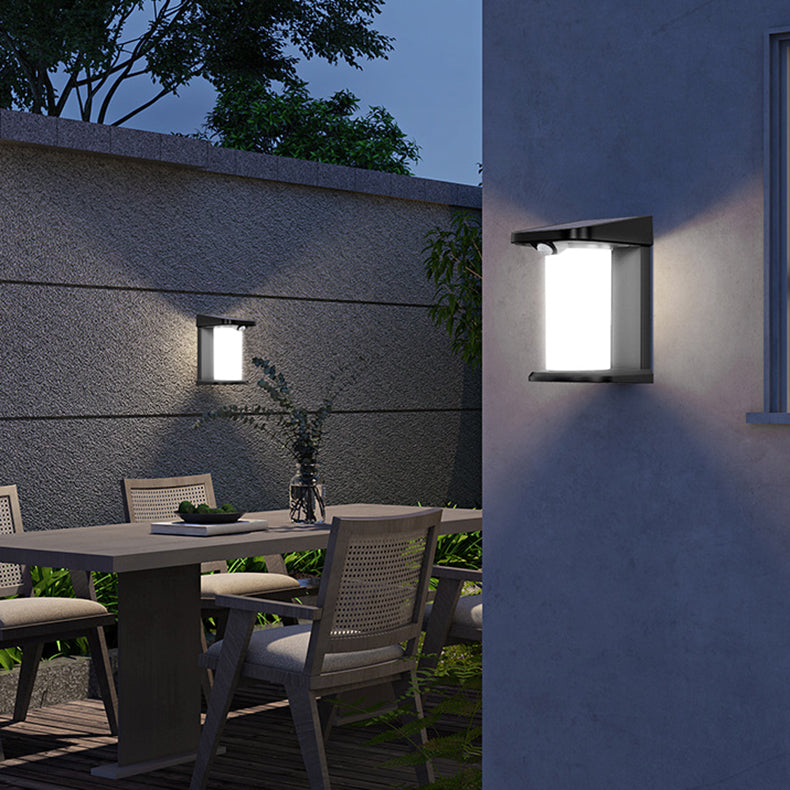 Modern Minimalist Waterproof Solar Cylinder PC ABS LED Outdoor Wall Sconce Lamp For Garden