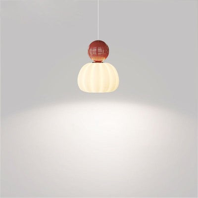 Contemporary Simplicity Pumpkin PE Shade Iron Ball LED Pendant Light For Bedroom