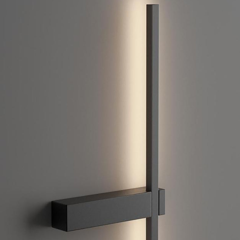 Modern Minimalist Straight Line Silicone Copper LED Wall Sconce Lamp For Living Room