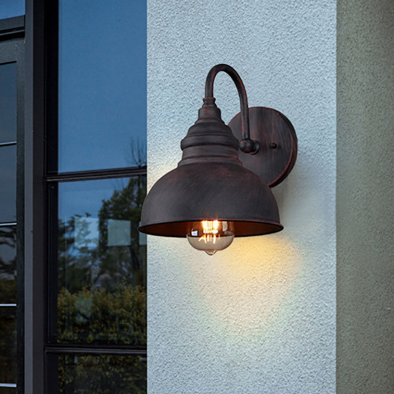 Modern Simplicity Iron Semicircle 1-Light Outdoor Wall Sconce Lamp For Garden