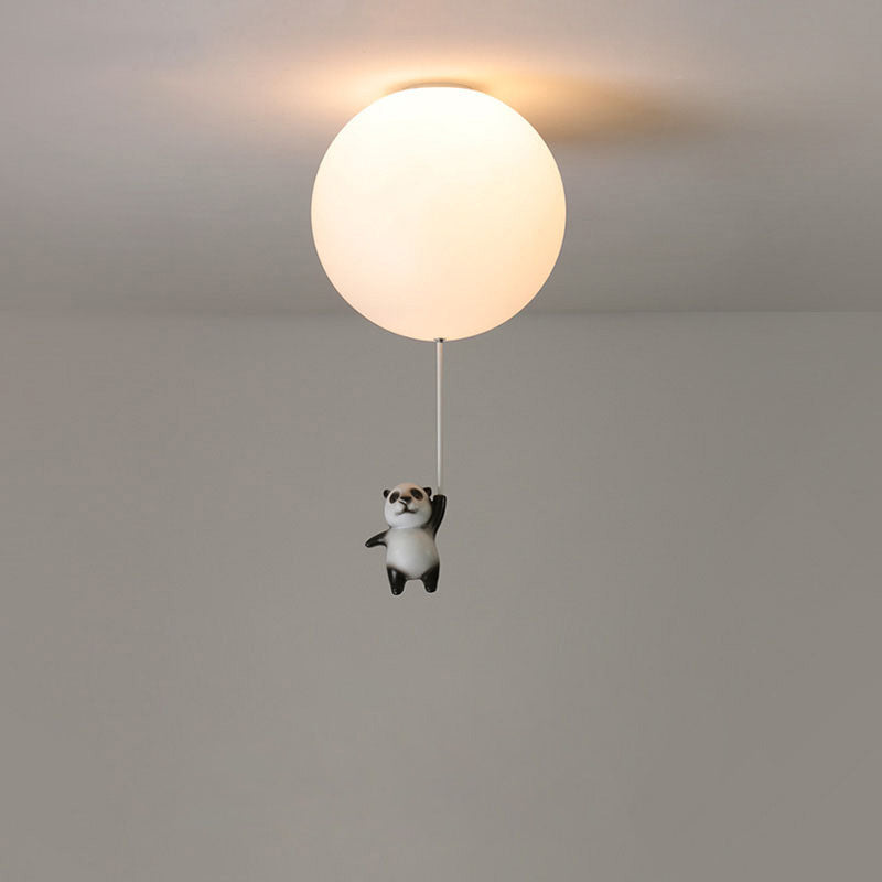 Modern Minimalist Bear Balloon PE Resin 1/3 Light Flush Mount Ceiling Light For Bedroom