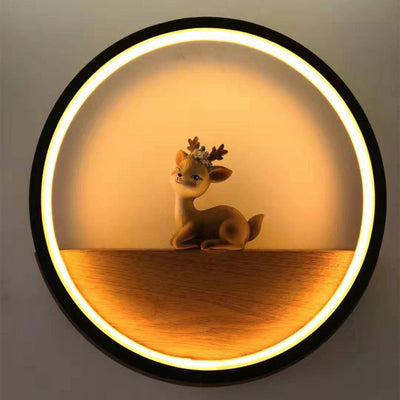 Contemporary Creative Hardware Deer Iron LED Wall Sconce Lamp For Living Room