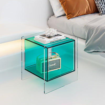 Modern Minimalist Square Acrylic Nightstand For Bedroom