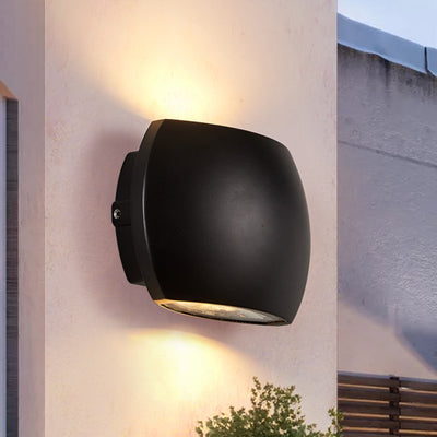 Contemporary Industrial Semicircle Aluminum LED Outdoor Wall Sconce Lamp For Garden