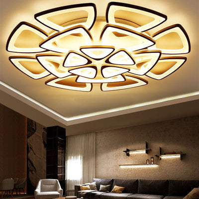 Contemporary Creative Combination Triangle Hardware Acrylic LED Flush Mount Ceiling Light For Living Room