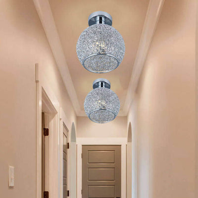 Modern Light Luxury Creative All-Aluminum Round 1-Light Semi-Flush Mount Ceiling Light