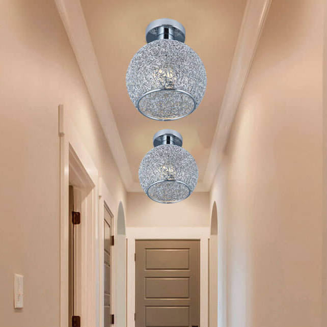 Modern Light Luxury Creative All-Aluminum Round 1-Light Semi-Flush Mount Ceiling Light