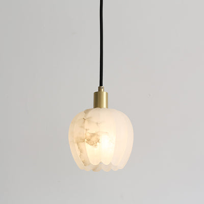 Modern Minimalist Pod Copper Marble 1-Light Pendant Light For Living Room