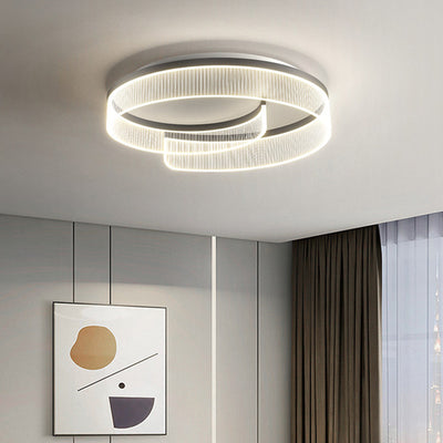 Modern Minimalist Round Acrylic Iron Aluminum LED Flush Mount Ceiling Light For Living Room