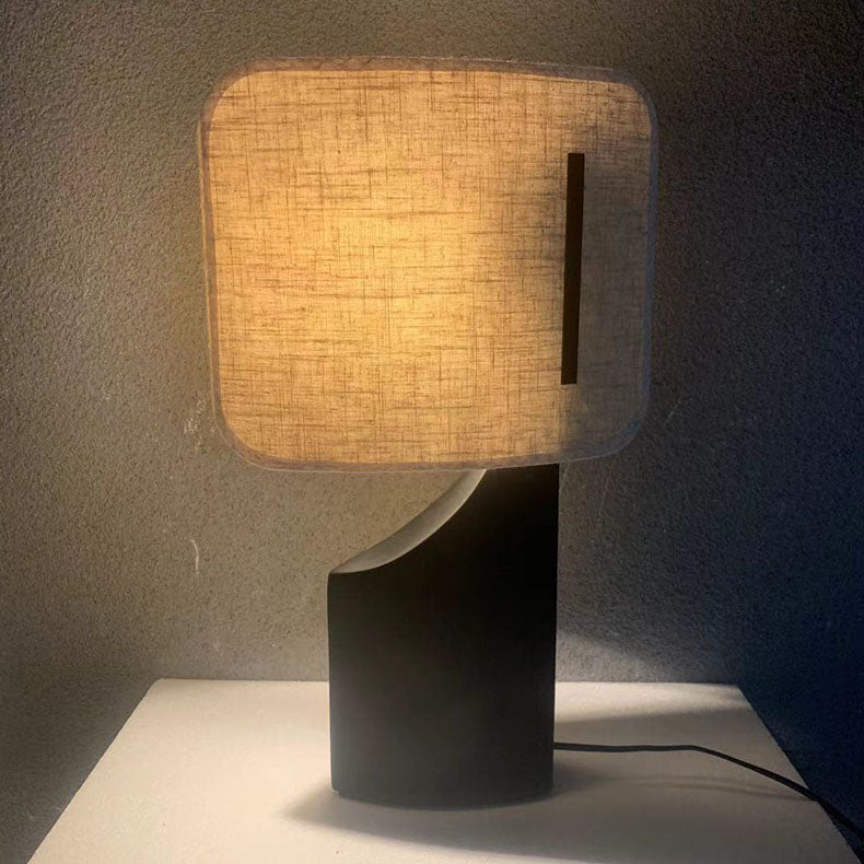 Traditional Japanese Fabric Hardware Resin 1-Light Table Lamp For Bedroom