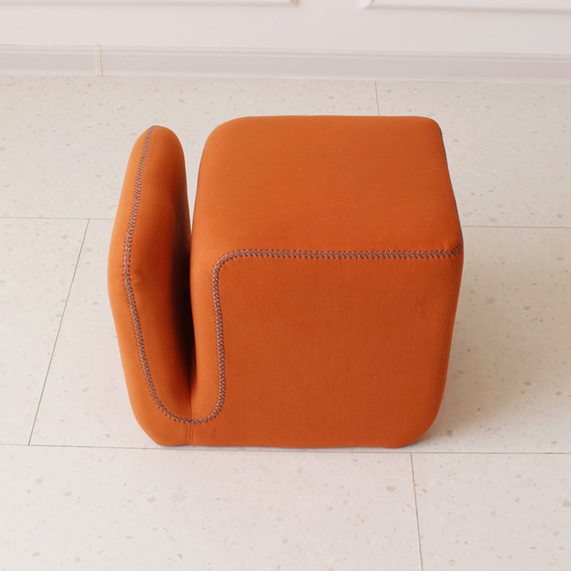 Modern Simplicity Fabric Wood Sponge Cube Vanity Stool Backless For Bedroom